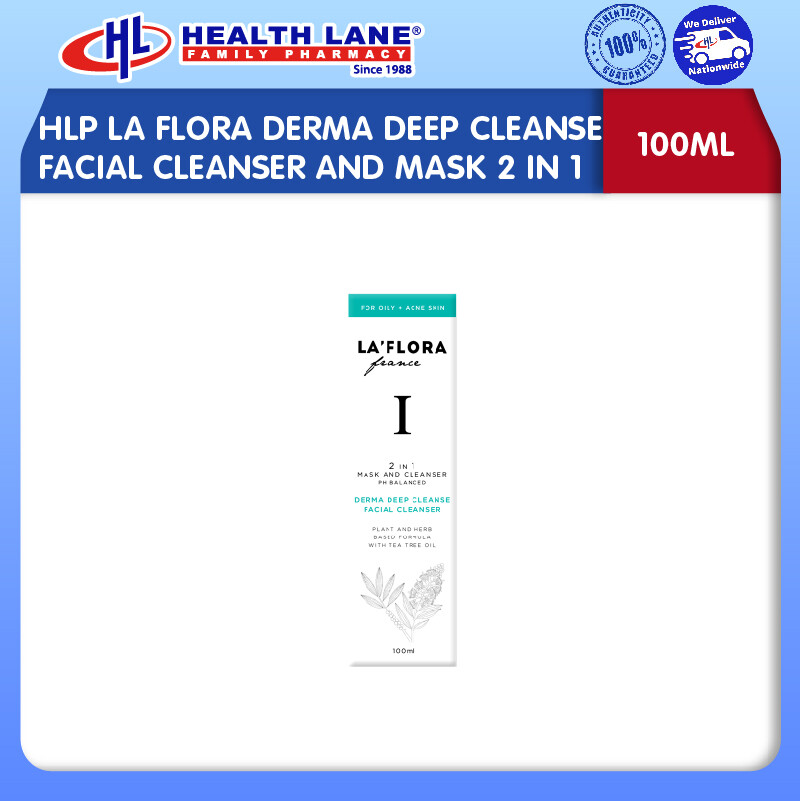 HLP LA' FLORA DERMA DEEP CLEANSE FACIAL CLEANSER AND MASK 2 IN 1- ACNE (100ML)
